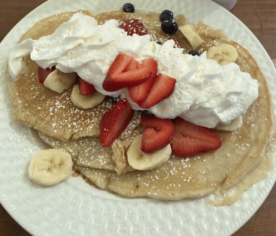 Strawberry banana pancakes